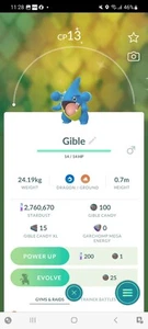 Pokemon Go Shiny Gible ( Stage 1 ) - Picture 1 of 2