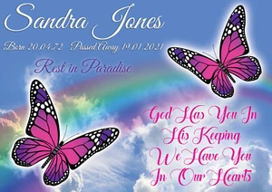 LARGE CELEBRATION OF LIFE PERSONALISED POSTER BANNER FUNERAL BEREAVEMENT LOSS - Picture 1 of 1