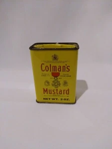 Vintage Colman's MUSTARD METAL SPICE TIN ~ Bulls Head England Reckitt & Coleman - Picture 1 of 9