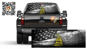 American Flag B&W We The People Gadsden Rear Window Perf Graphic Decal Trucks - Picture 1 of 4
