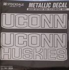Connecticut Huskies UCONN 12" Large Silver Metallic Vinyl Auto Decal...