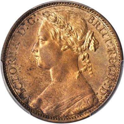 GREAT BRITAIN VICTORIA 1876-H  PENNY COIN, UNCIRCULATED, CERTIFIED PCGS MS64-RB - Image 1 of 4
