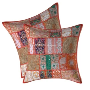 Home Decor Pillow Cover Vintage Bohemian Indian Cushion Cover Throw 16 x 16 in - Picture 1 of 6