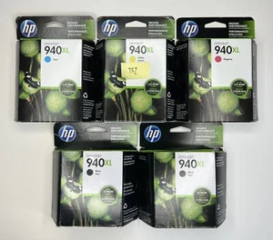 5 Genuine HP 940XL Ink Black,Cyan,Magenta,Yellow Cartridges EXP JUN,MAY 2016/17 - Picture 1 of 2