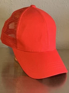 CC Brand rote verstellbare Mesh Trucker Loch Kappe mit Pferdeschwanz Loch - Bild 1 von 9