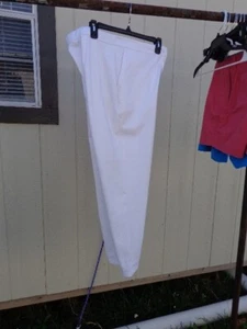 NWT Eileen Fisher L High Waisted Ankle Pants $168 Zip Front WHITE Organic Cotton - Picture 1 of 12