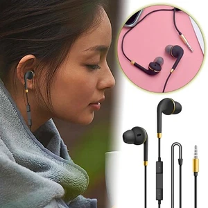 3.5mm Black Piston in Ear Wired Headset High Definition Sound for Mobile Phones - Picture 1 of 7