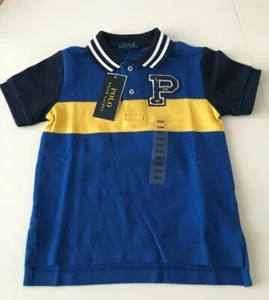 Genuine Polo Ralph Lauren Boys Blue Yellow Navy Polo Shirt - Size: 3/3T - BNWT - Picture 1 of 10