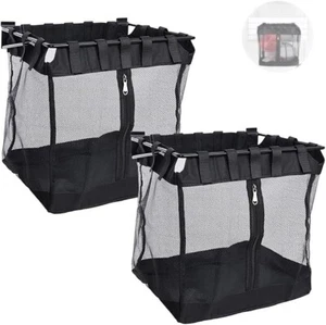 2Pcs Large Slatwall Baskets Mesh Slatwall Baskets with Zipper Mounted Storage - Picture 1 of 4
