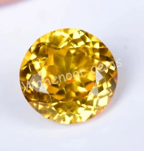 7.00 Ct Natural Ceylon Yellow Sapphire Round CERTIFIED Flawless Loose Gemstone - Picture 1 of 5