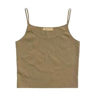 Valentino basic essential viscose blend spaghetti strap beige tank  - Image 1 of 4
