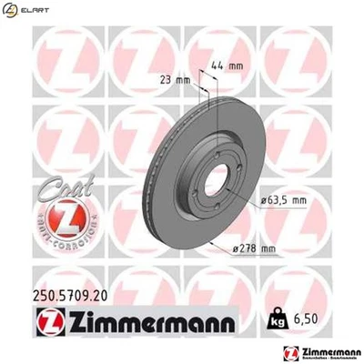 2x BRAKE DISC 250.5709.20 FOR FORD YZJA 1.5L 3cyl FIESTA VII - Image 1 of 4