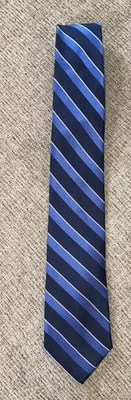 Corbata de seda para hombre Tommy Hilfiger azul/azul patrón de rayas RN 121148 Foto 1 de 4