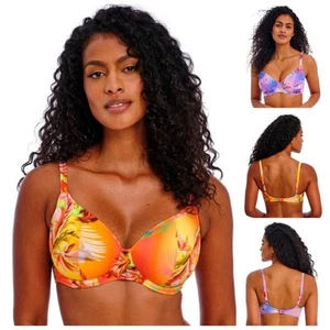 Freya Miami Sunset Bikini Top Plunge Non-Padded Underwired Womens Swim 204902 - Picture 1 of 13