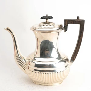 Thomas Wilkinson & Sons versilberte Kaffeekanne oder Teekanne kanneliert ohne Monogramm - Bild 1 von 7