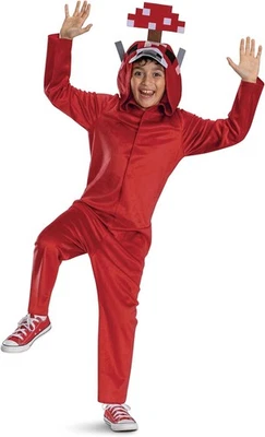 Mooshroom Hooded Jumpsuit Classic Minecraft Fancy Dress Halloween Child Costume - Image 1 of 3
