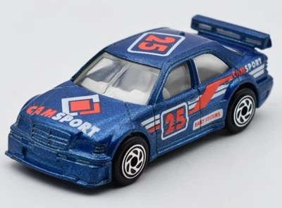 Matchbox Superfast AMG Mercedes Benz Classe C blu. ruote cromate. Made in China - Immagine 1 di 4