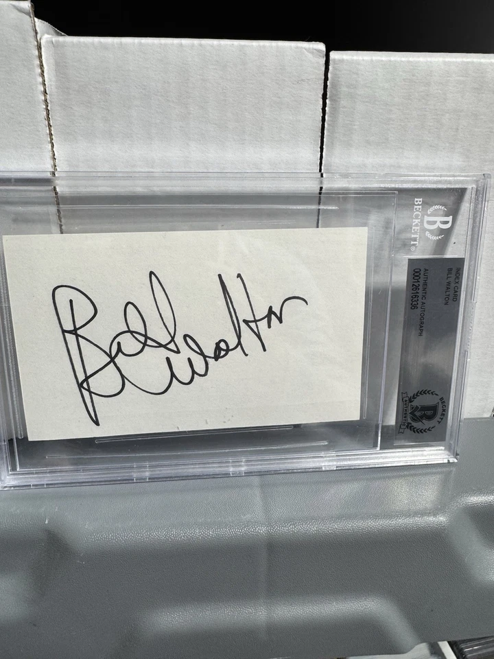 Bill Walton UCLA Portland Trailblazers Signed Autograph Index Card Beckett BAS - Image 1 of 1