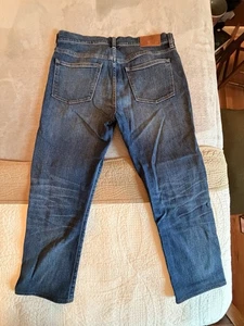 J Crew Jeans Herren 34 x 32 (34 x 29) Blau 770 Straight Japanese Kurabo Dark Denim - Bild 1 von 17