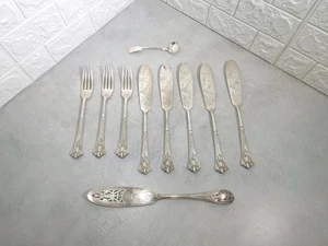 Restposten Antik Vintage EPNS Gabeln, Fischschneider und Zuckerlöffel Konvolut - Bild 1 von 6
