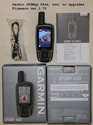 (1) Garmin GPSMap 64sx NIB, Optional Rchg Bat; BIOS 3.10 w 18GB Maps on 32GB µSD - Image 1 of 4