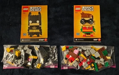 LEGO Brick Headz Batman 41585, Robin 41587 100% complete; no box; FREE SHIPPING! - Image 1 of 4