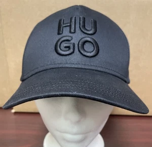 Hugo Boss Herren Bold 3D Logo Twill Baseball Cap Mütze Verstellbar Einheitsgröße Schwarz - Bild 1 von 8