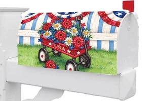 Patriotic Wagon Mailbox Makeover Cover Standard Size - Picture 1 of 1