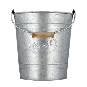 Rustic Farmhouse Bathroom Trash Can - Country Style Galvanized Trash Can Buck... - Picture 1 of 9