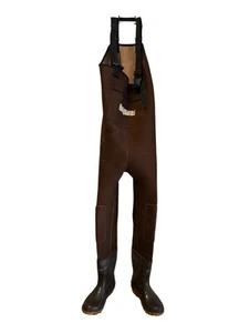 MENS HODGMAN WADERS Neoprene Medium Bib WITH ATTACHED BOOTS SIZE 8 - Picture 1 of 12
