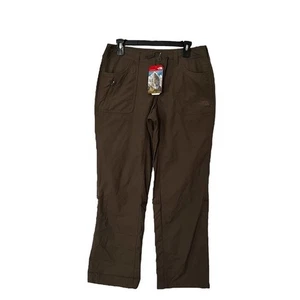 The North Face Pants Women Size 6 Horizon II Hiking Khaki Green Nylon Roll Up - Picture 1 of 6