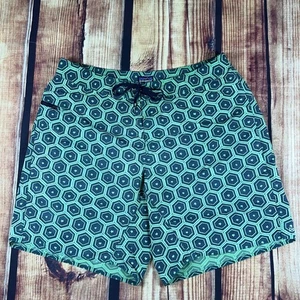 Patagonia Boardshorts Herren 40 grün Wavefarer Badehose geometrisch verstaubar - Bild 1 von 6