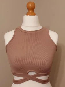 Ladies Cut Out Cropped Top From Berska - Uk Size 10 - New With Fault. - Picture 1 of 13