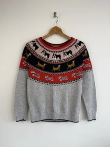 Boden Hundepullover Gr. XS grau rot Fair Isle Wolle Weihnachten Strickpullover Edie - Bild 1 von 8