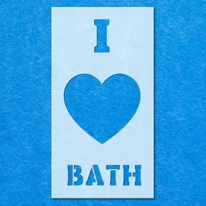 I Love Bath Stencil, Mylar Airbrush Painting Wall Art Crafts - Imagen 1 de 36