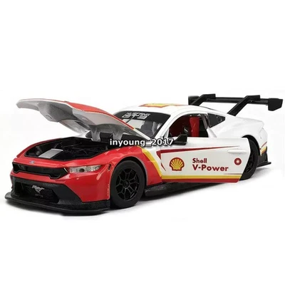 1/24 Ford Mustang GT3 Model Car Diecast Toy Vehicle Boys Toys Kids Gifts White - Image 1 of 4