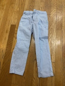 Boys 5 Hope & Henry Blue & White Striped Seersucker Pants - Picture 1 of 3