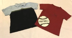 Gymboree Size 7 T Shirt "FASTBALL", Collar Shirt Striped EUC - Picture 1 of 5