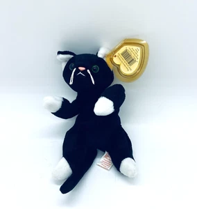 Ty Beanie Baby Babies come nuovo 4a generazione zip tutto nero protezione etichetta MWMT-MQ - Foto 1 di 8