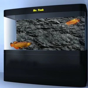 3D Stone Wall Texture Aquarium Background Poster Fish Tank Backdrop Rock Decors - Picture 1 of 9