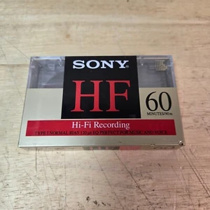 Nastro audiocassetta vuoto Sony HF 60 min VINTAGE *NUOVO VECCHIO MAGAZZINO - Foto 1 di 2