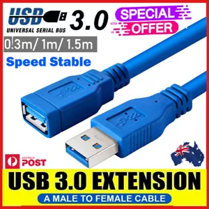 SuperSpeed USB 3.0 Male Female Data Cable Extension Cord For Laptop PC Camera - Picture 1 of 12