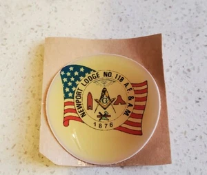 NEWPORT LODGE #118 A.F. & A.M. 1876 MASONIC STICKER  - Picture 1 of 3