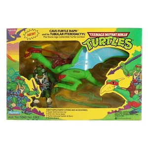 Cave Turtle Raph and Tubular Pterodactyl - MISB - TMNT / Ninja Turtles - Picture 1 of 4