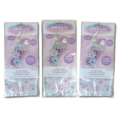 Kit de bolsa de golosinas transparentes de unicornio de 60 quilates bolsas para favores de fiesta de 5 x 11 pulgadas Foto 1 de 3