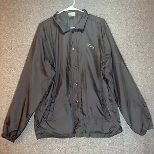 LRG Lifted Research Group Jacket Large Black Windbreaker Snap Large Logo Mens. - Picture 1 of 15