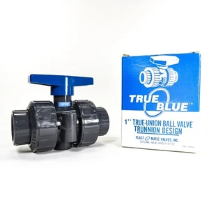 Plast-O-Matic True Blue 1" True-Union Ball Valve MBV100EPS-PV (Please READ) NEW! - Picture 1 of 22
