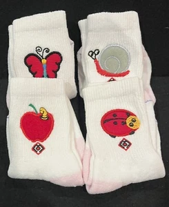 Embroidered Girls Socks (4 Pr) Designed. Size 6-10.5 (child). USA Crafted New! - Picture 1 of 11