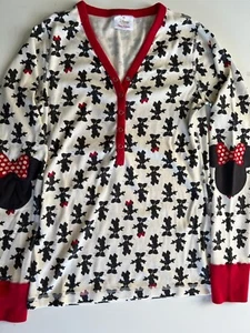 DISNEY HANNA ANDERSON XS BLACK WHITE RED MINNIE MOUSE LONG SLEEVE PJ TOP COTTON - Picture 1 of 3