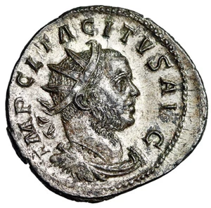 Tacitus Silvered Antoninianus "Victory Presenting Wreath" Extremely Fine - Picture 1 of 5